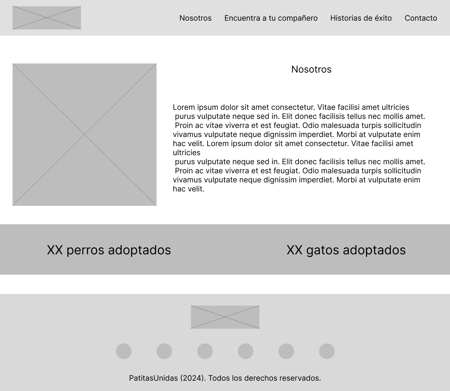 Nosotros Patitas Unidas Wireframe
