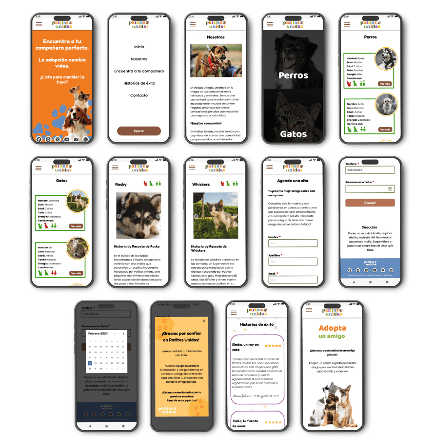 Diseño de Patitas Unidas version Mobile