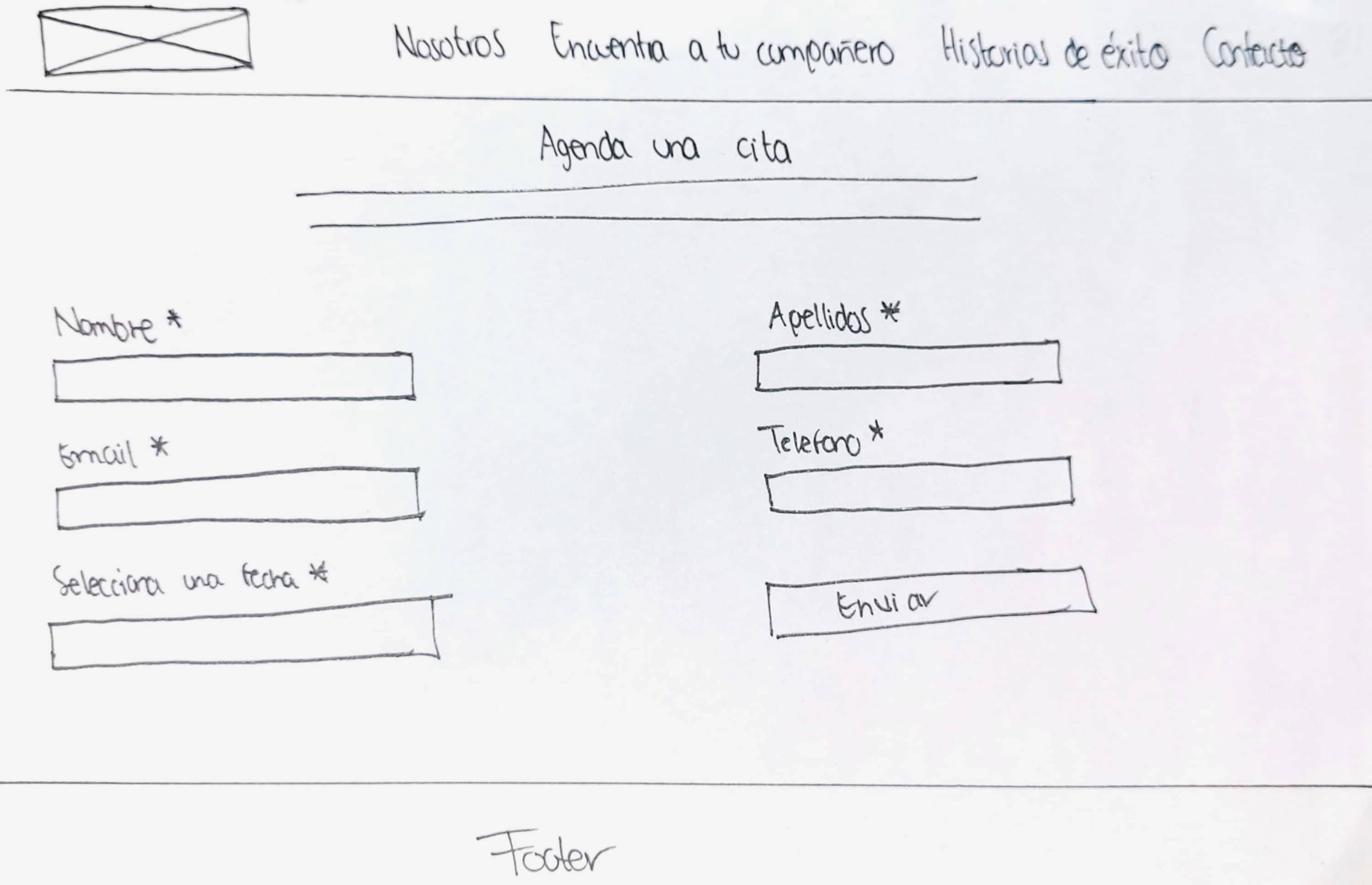 Cita Patitas Unidas Wireframe